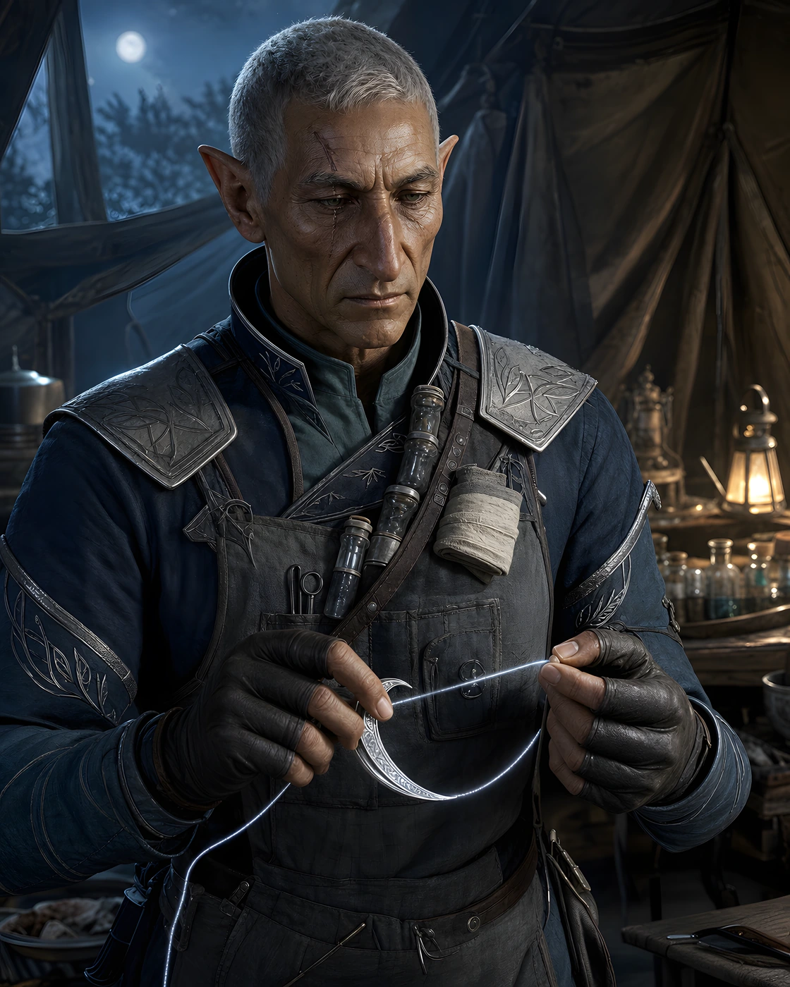Portrait of Sedge, man protagonist for Nimhara.